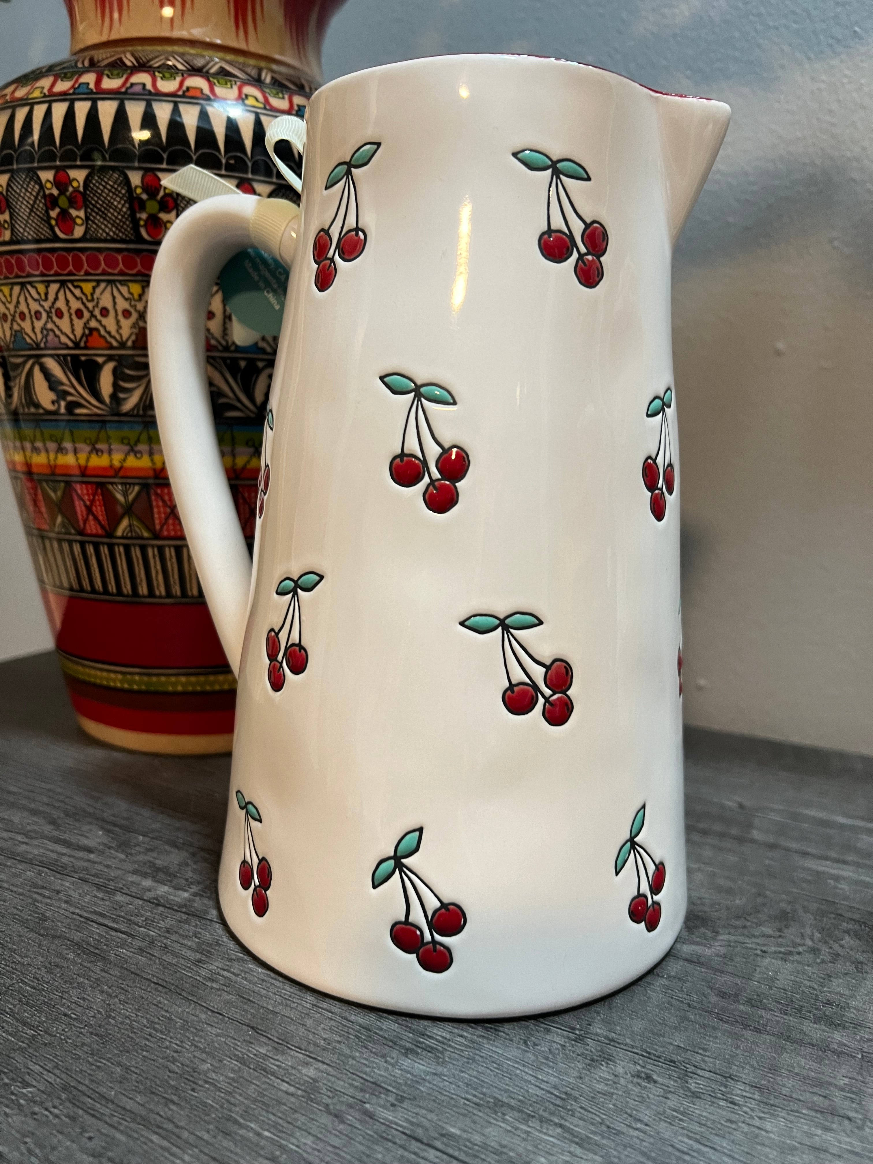 Rae Dunn “SWEET” Cherry Pitcher | Ceramic Kitchen Décor Vas