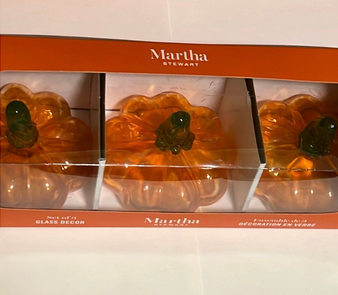 Set of 3 Glass Pumpkins – Martha Stewart Fall Décor