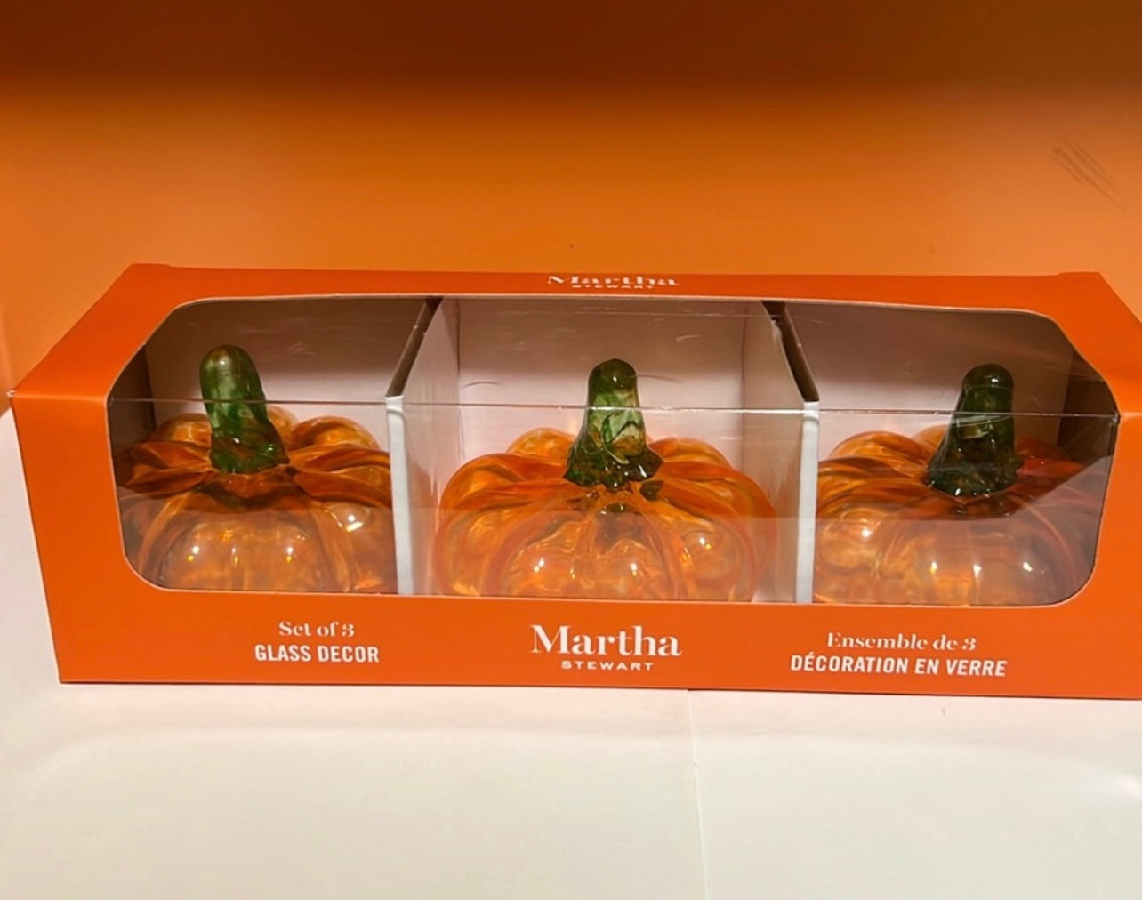 Set of 3 Glass Pumpkins – Martha Stewart Fall Décor