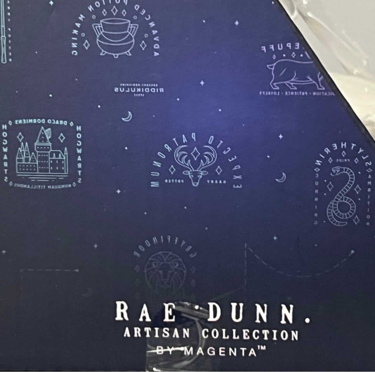 Rae Dunn white and blue Brie baker & knife set