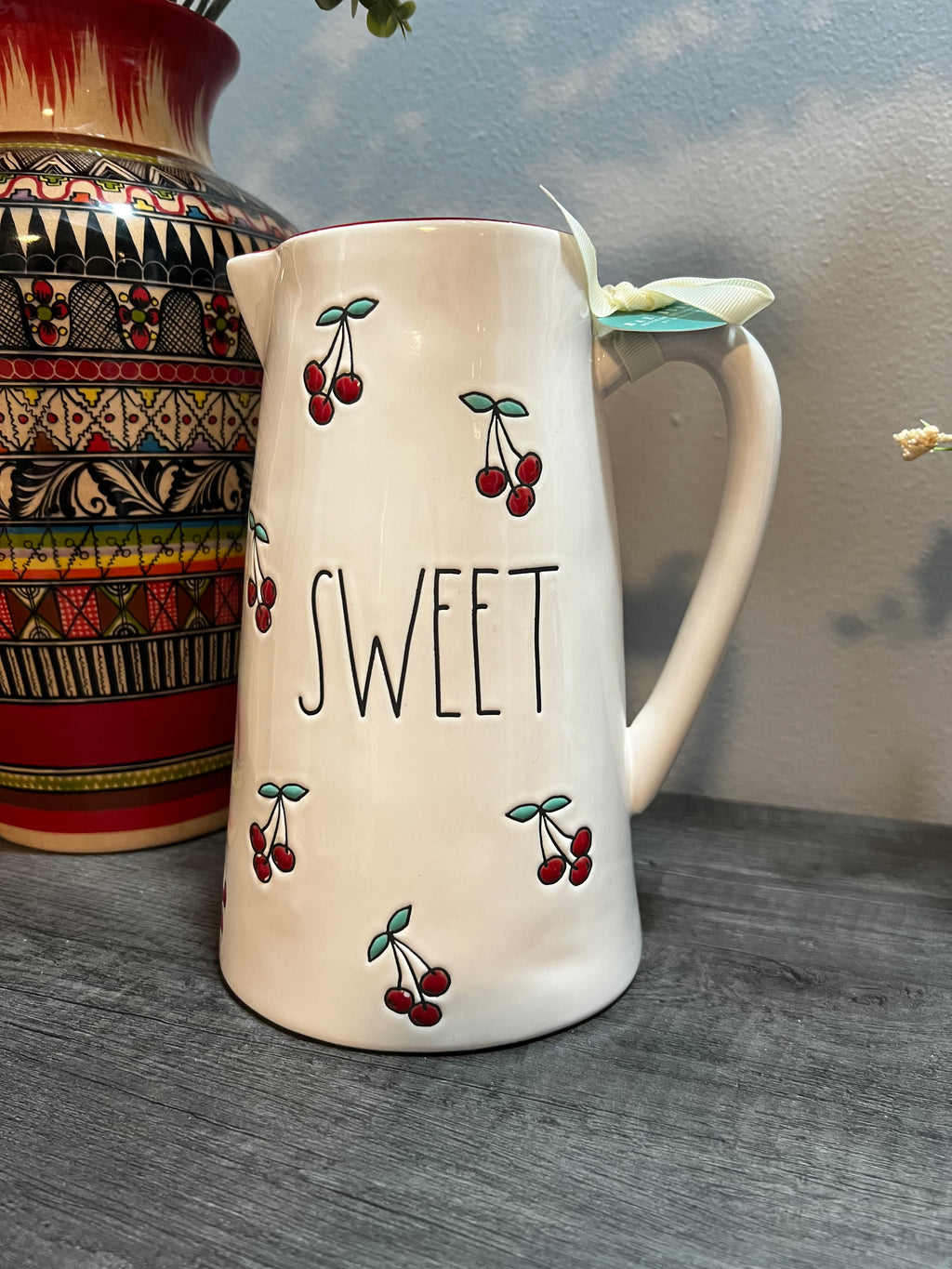 Rae Dunn “SWEET” Cherry Pitcher | Ceramic Kitchen Décor Vas