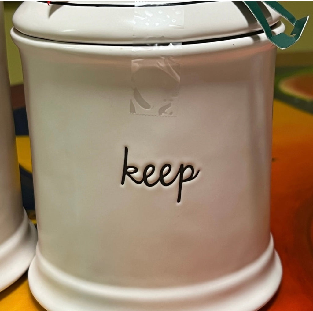 Rae Dunn food storage/ set of two canisters