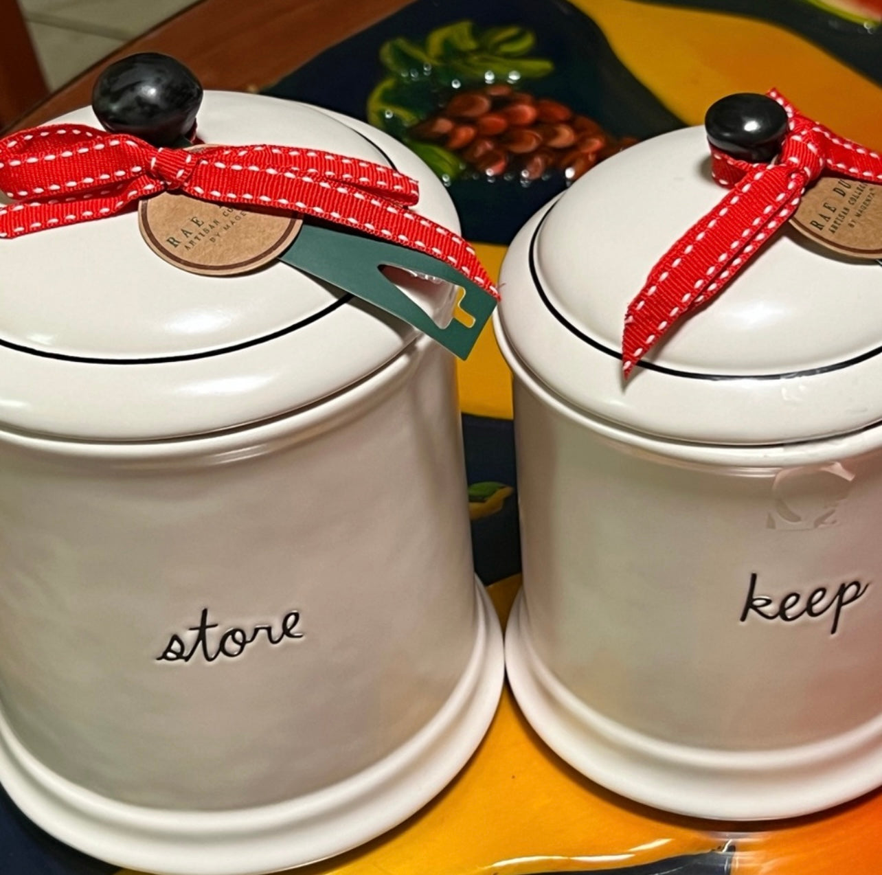 Rae Dunn food storage/ set of two canisters
